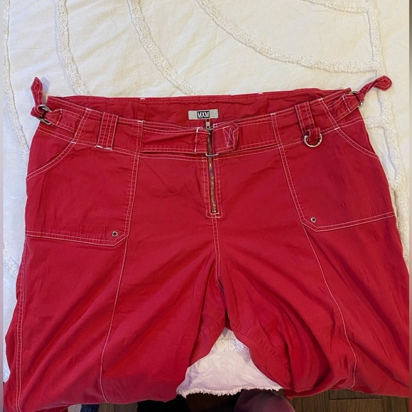 MXM Retro Red&White Carpenter Style Capris Size 24 - Picture 2 of 12